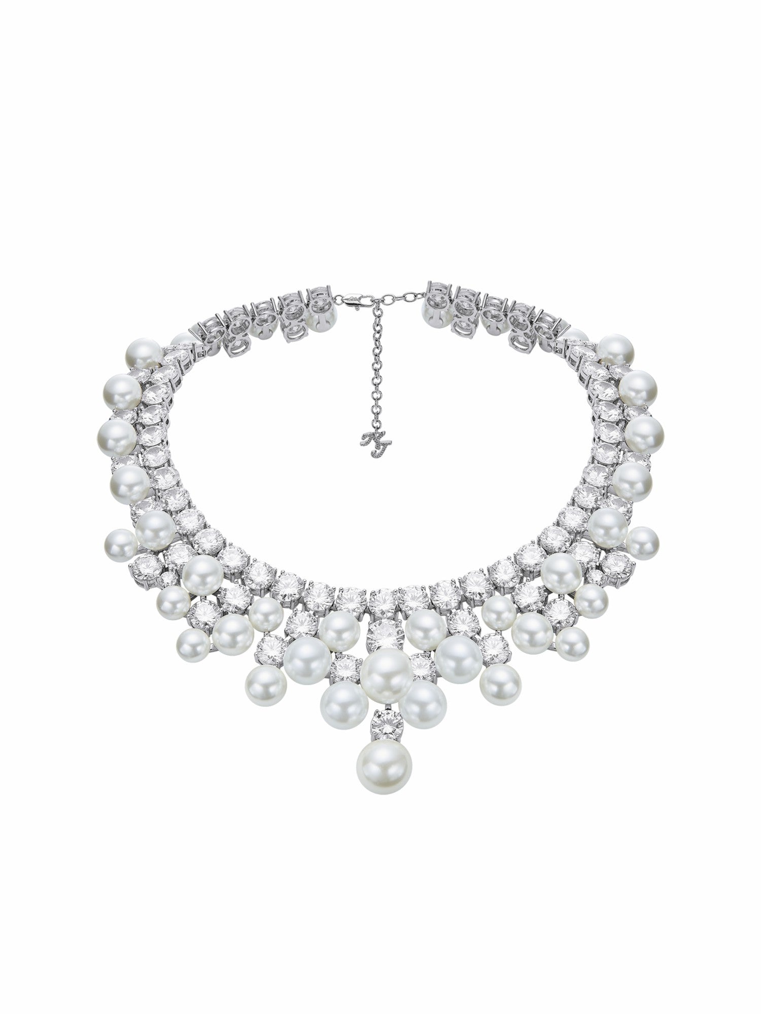 Marceline Pearl Tassel White Necklace | Nana Jacqueline