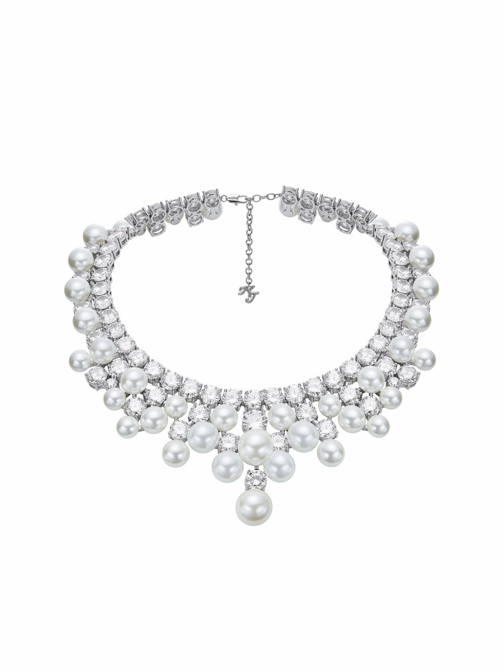 Marceline Pearl Tassel White Necklace | Nana Jacqueline