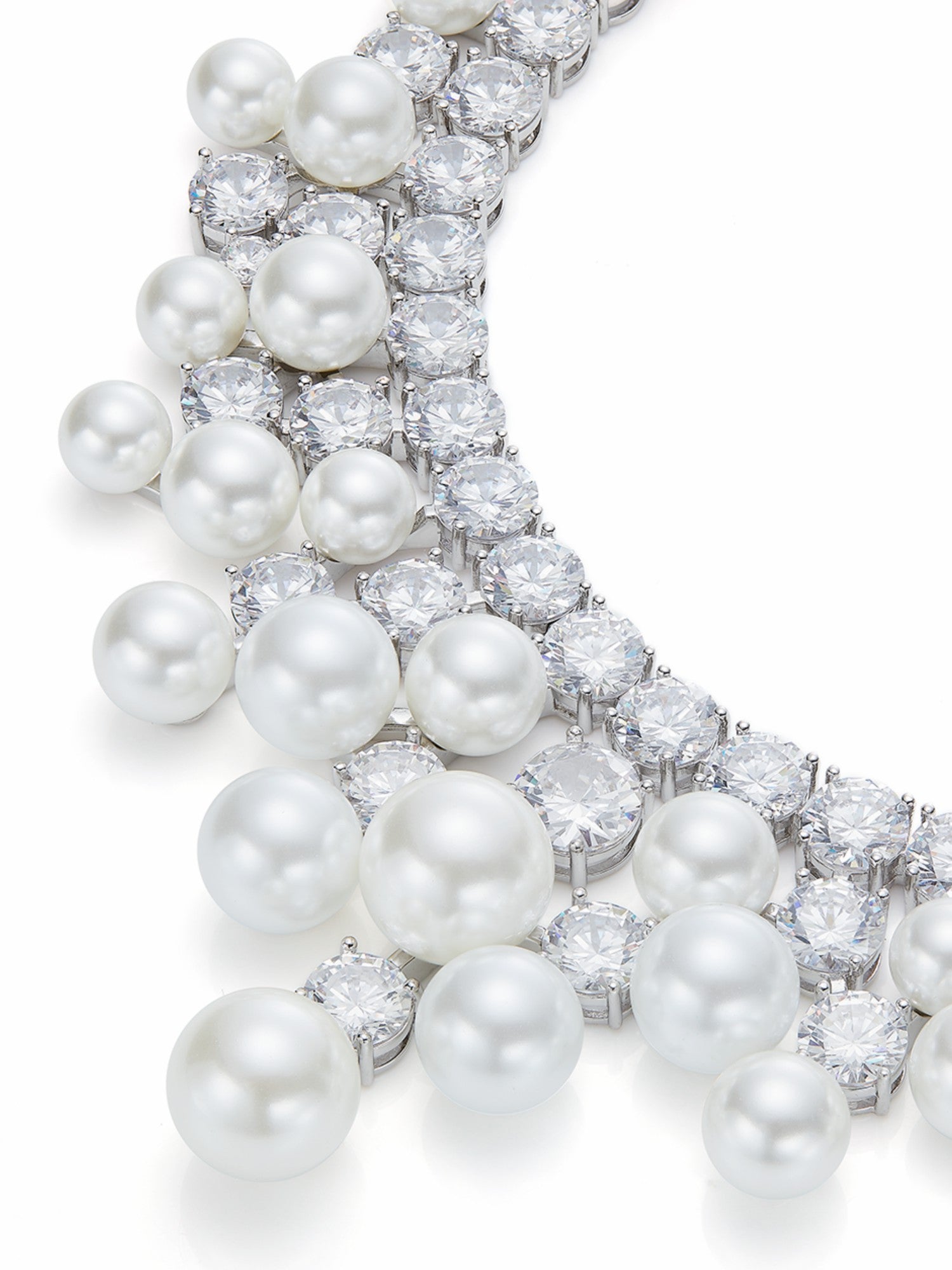 Marceline Pearl Tassel White Necklace | Nana Jacqueline
