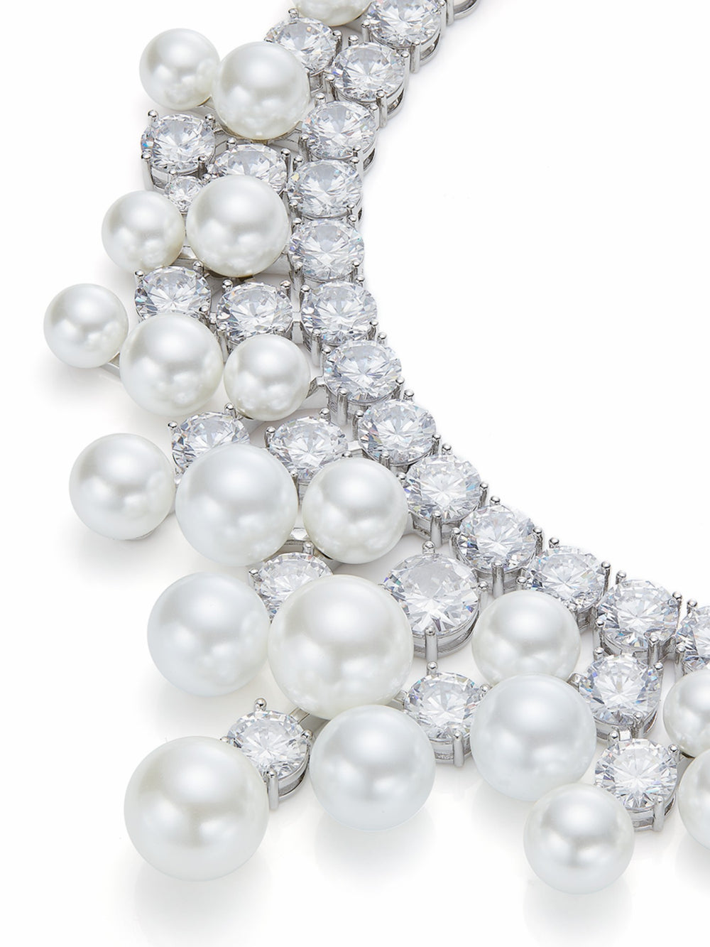 Marceline Pearl Tassel White Necklace | Nana Jacqueline