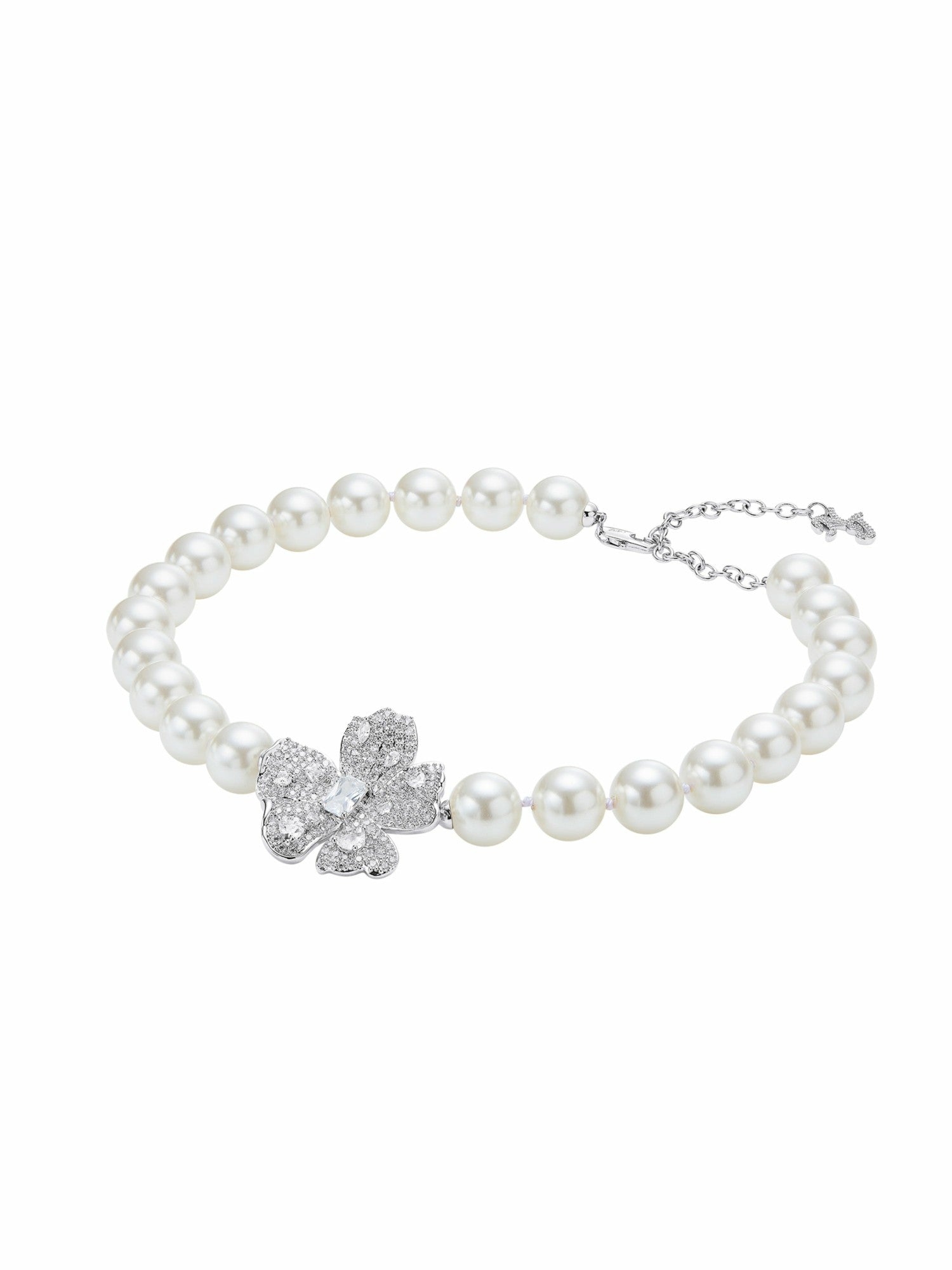Bellina Floral Pearl White Necklace | Nana Jacqueline