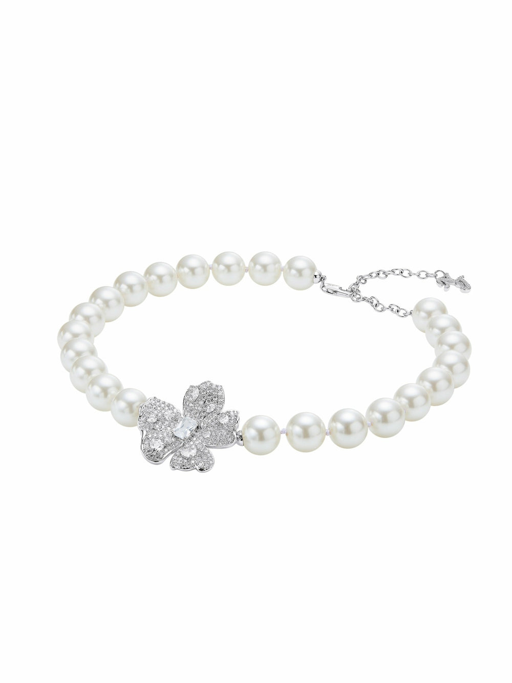 Bellina Floral Pearl White Necklace | Nana Jacqueline