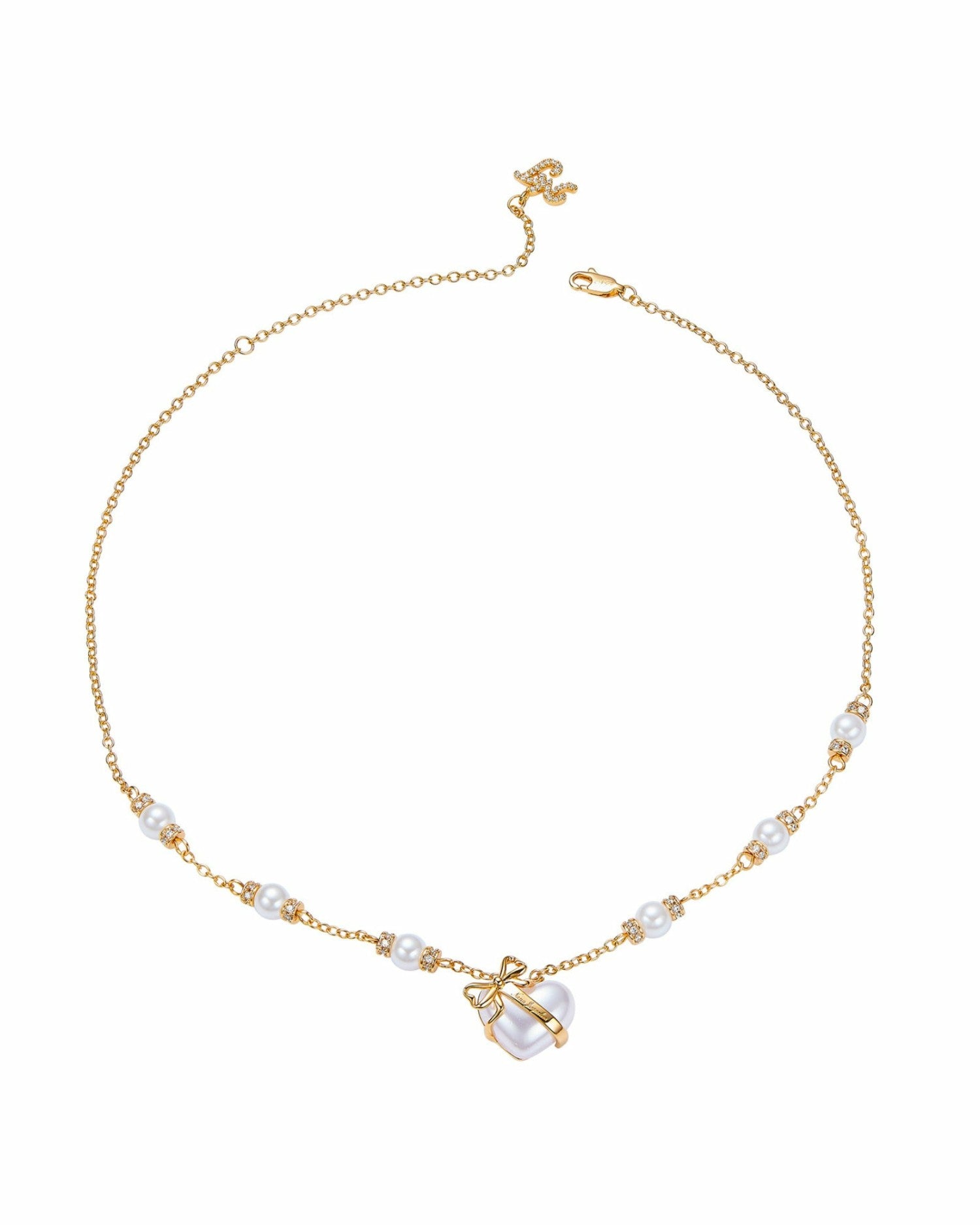Amor Necklace: White Pearl Necklace for Bridal Shower | Nana Jacqueline