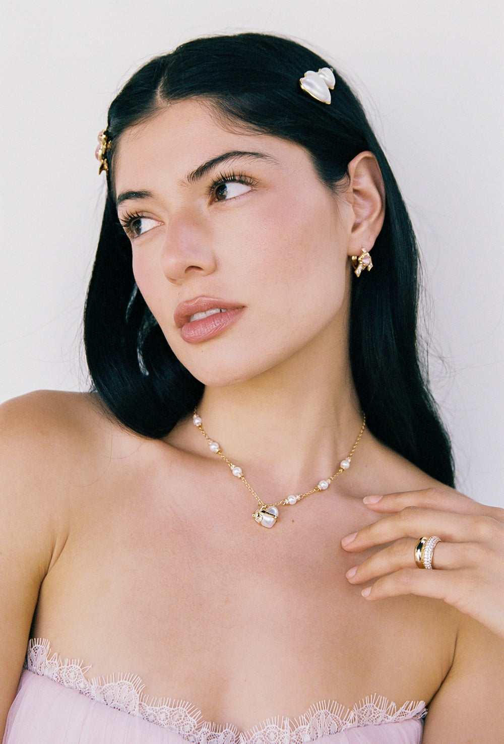 Amor Necklace: White Pearl Necklace for Bridal Shower | Nana Jacqueline