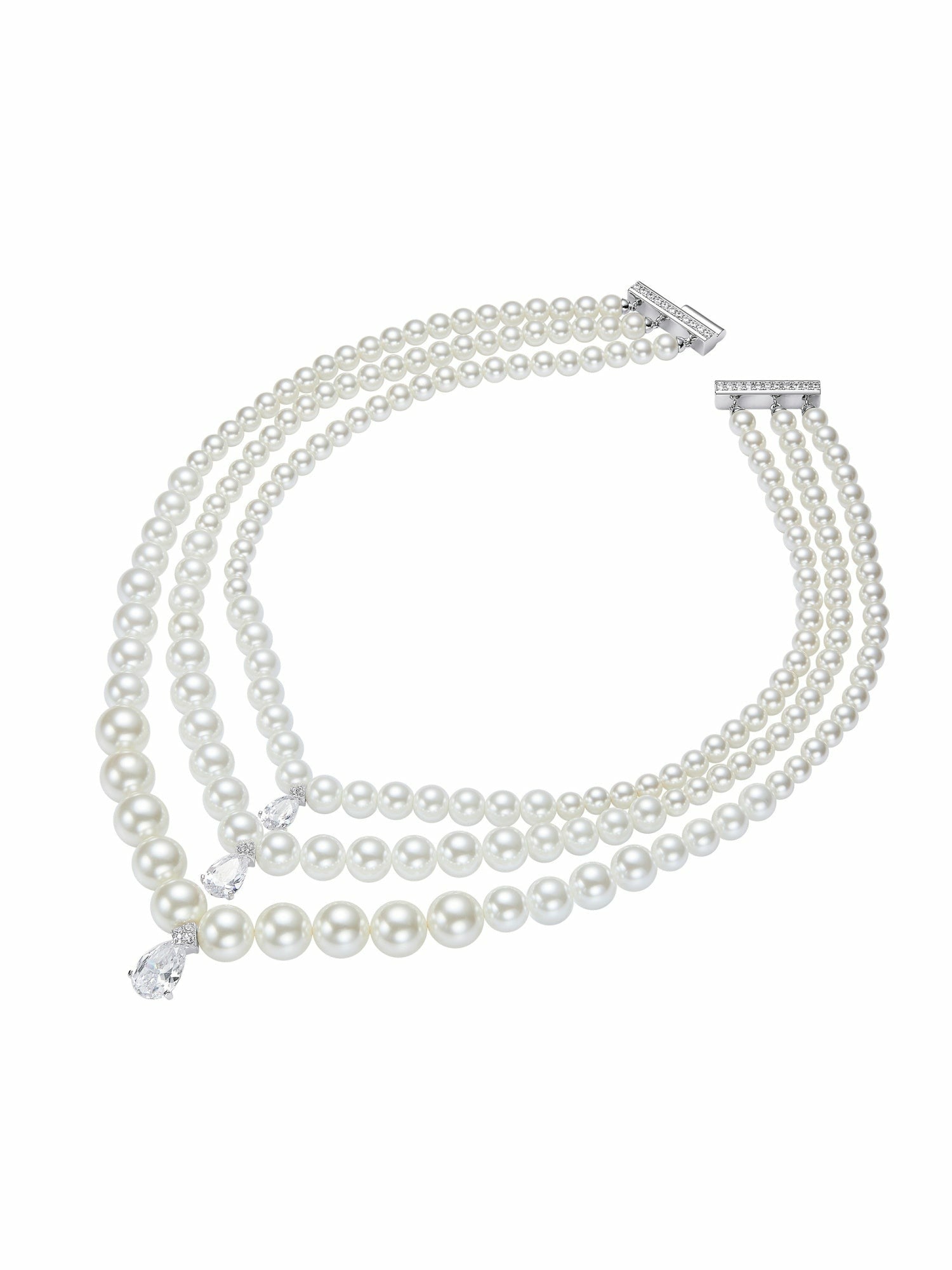 Adriana Layered Pearl Drop Necklace | Nana Jacqueline