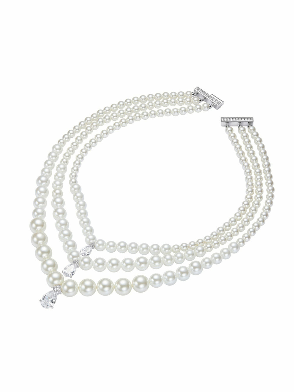 Adriana Layered Pearl Drop Necklace | Nana Jacqueline
