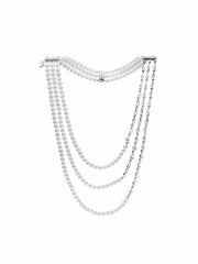 Amara Layered Pearl and Crystal Statement Necklace | Nana Jacqueline