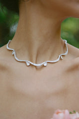 Daniela Pear-Cut Crystal Drop Necklace | Nana Jacqueline