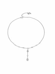 Ameline Pavé Crystal Drop Y-Chain Necklace | Nana Jacqueline