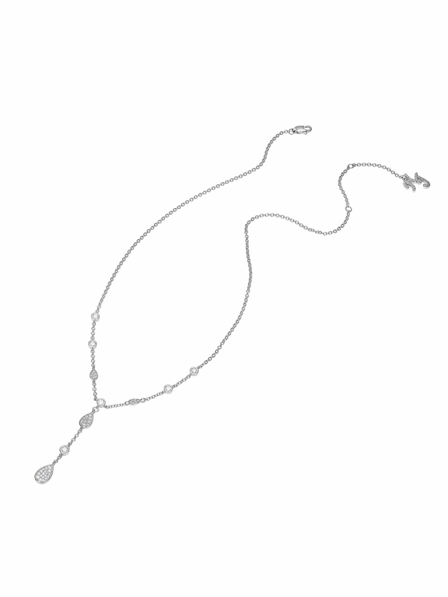 Ameline Pavé Crystal Drop Y-Chain Necklace | Nana Jacqueline