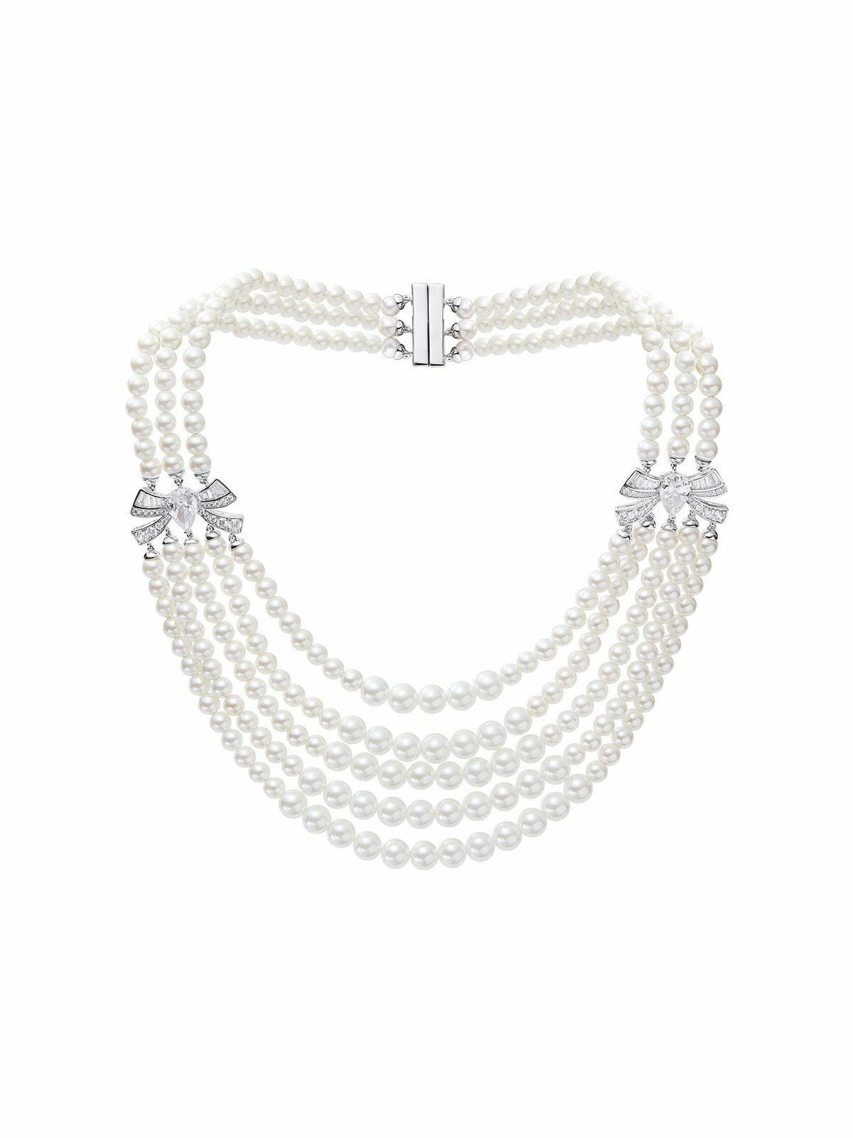 Maxine Necklace: White Pearl Necklace for Bridal Shower | Nana Jacqueline