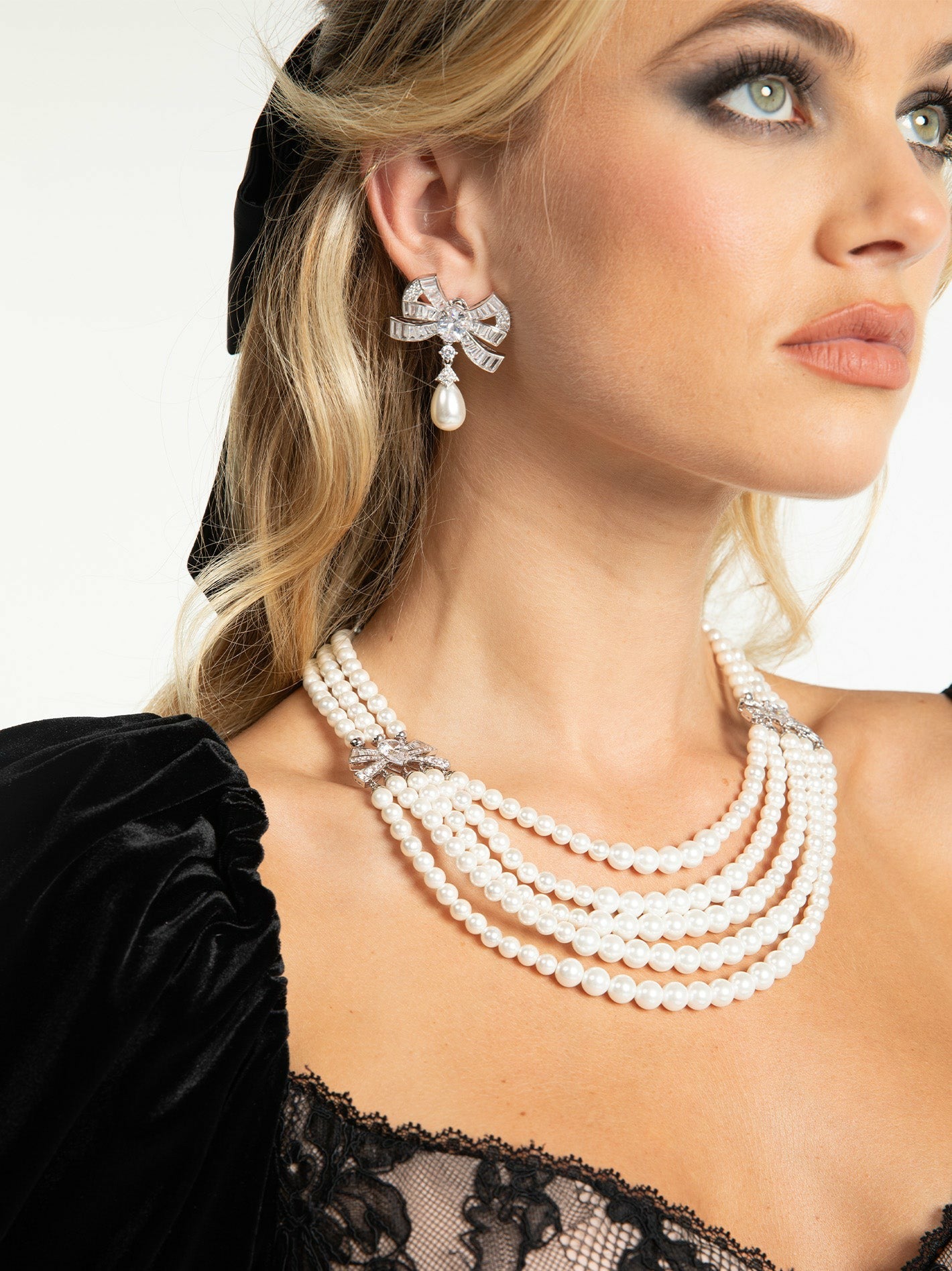 Maxine Necklace: White Pearl Necklace for Bridal Shower | Nana Jacqueline