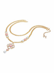 Cassandra Double Layer Pendant Necklace: Gold Necklace for Cocktail Party | Nana Jacqueline
