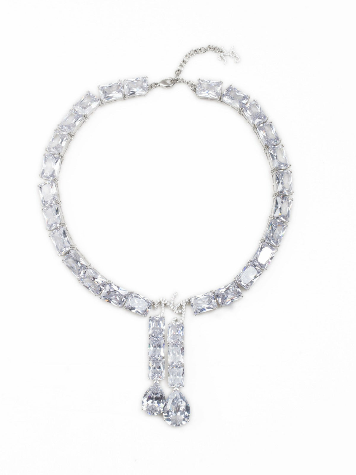 Clara Drop Choker Necklace: Silver Choker for Wedding After-Party | Nana Jacqueline