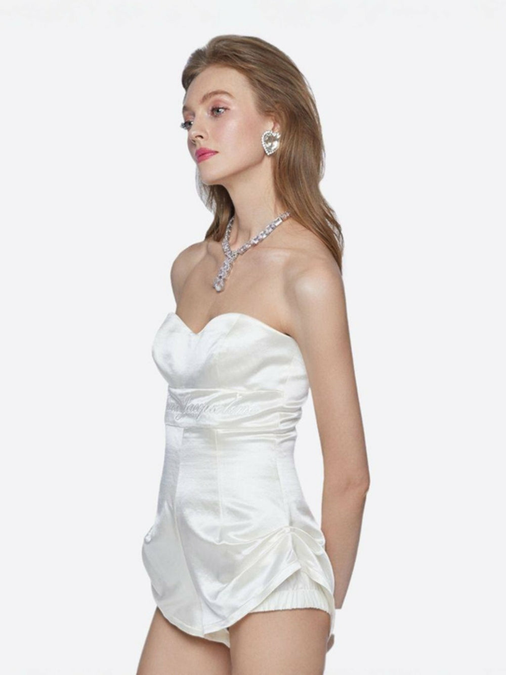 Clara Drop Choker Necklace: Silver Choker for Wedding After-Party | Nana Jacqueline