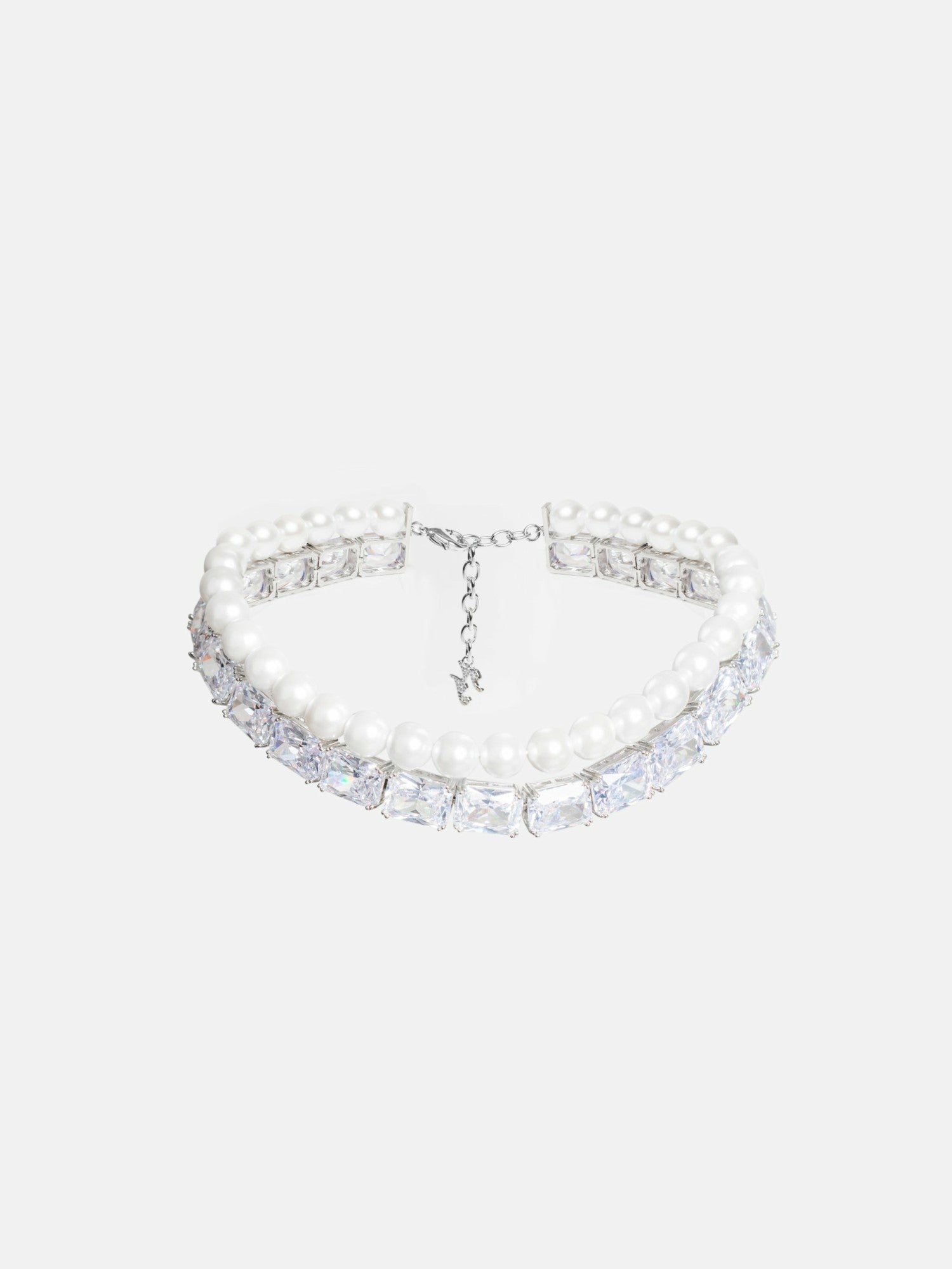 Gracey Pearl Crystal Choker Necklace: White Choker for Bridal Shower | Nana Jacqueline