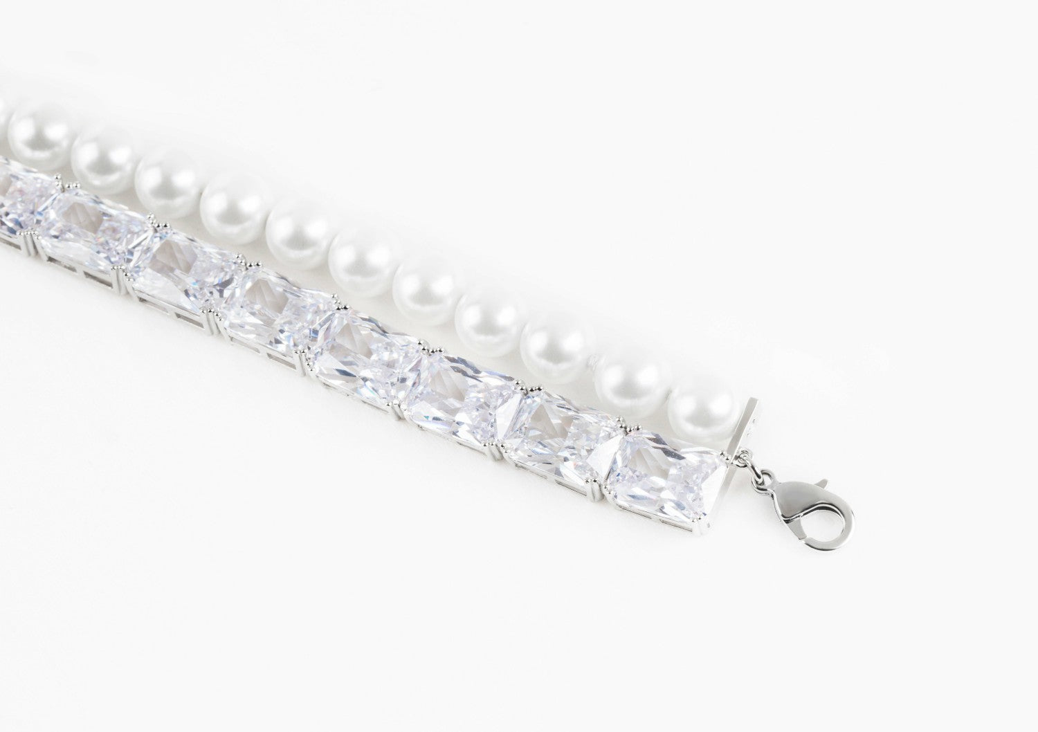 Gracey Pearl Crystal Choker Necklace: White Choker for Bridal Shower | Nana Jacqueline