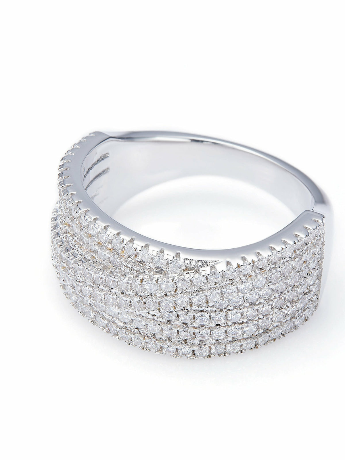 Ivelle Pave Wide White Ring | Nana Jacqueline