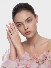 Ivelle Pave Wide White Ring | Nana Jacqueline