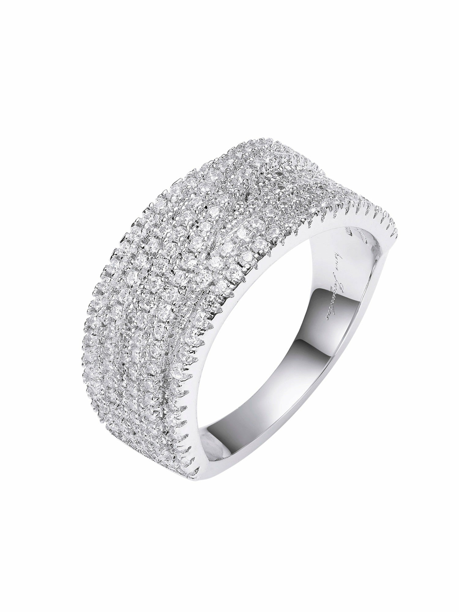 Ivelle Pave Wide White Ring | Nana Jacqueline