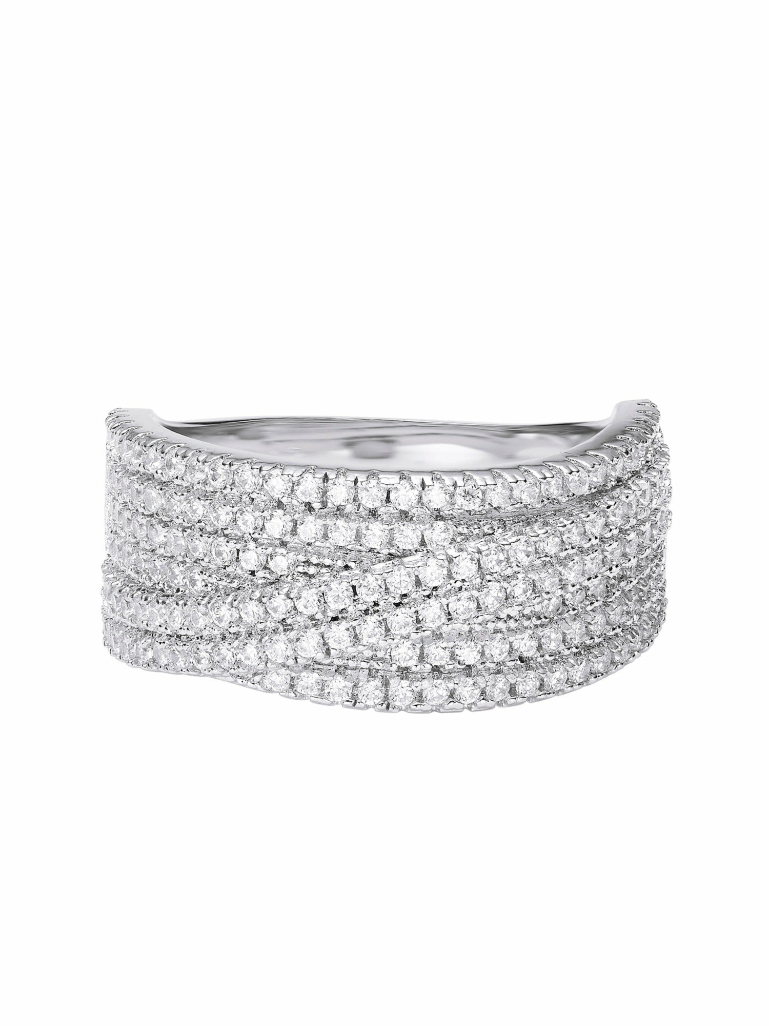 Ivelle Pave Wide White Ring | Nana Jacqueline