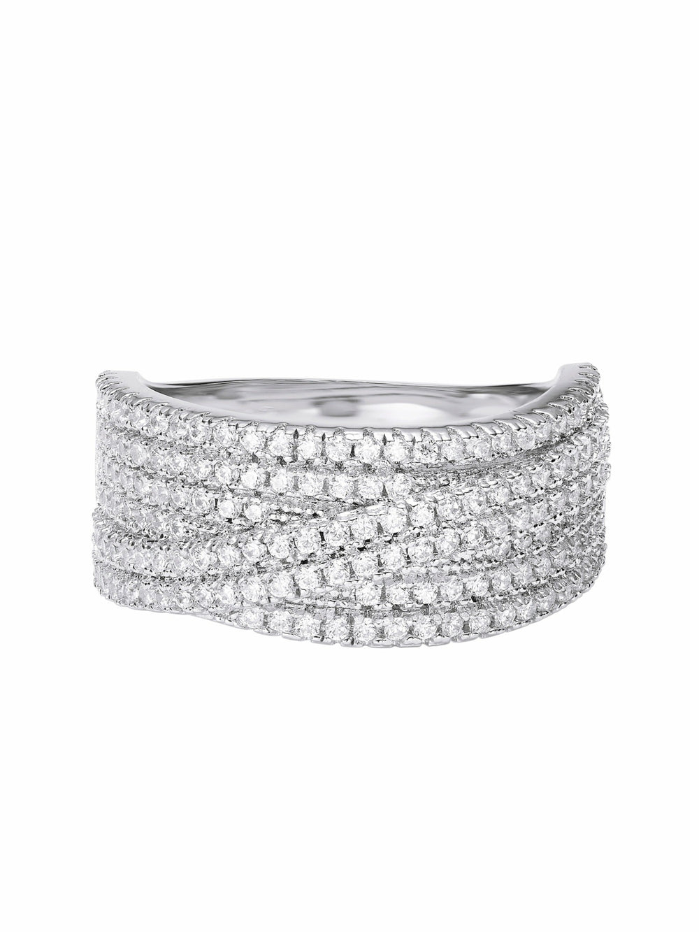 Ivelle Pave Wide White Ring | Nana Jacqueline