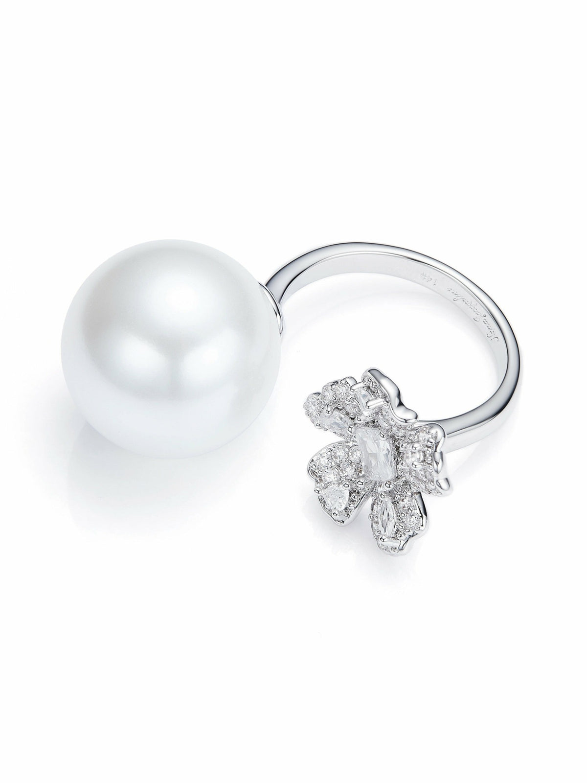 Celina Pearl Flower White Ring | Nana Jacqueline