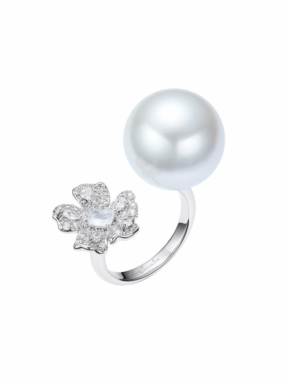 Celina Pearl Flower White Ring | Nana Jacqueline