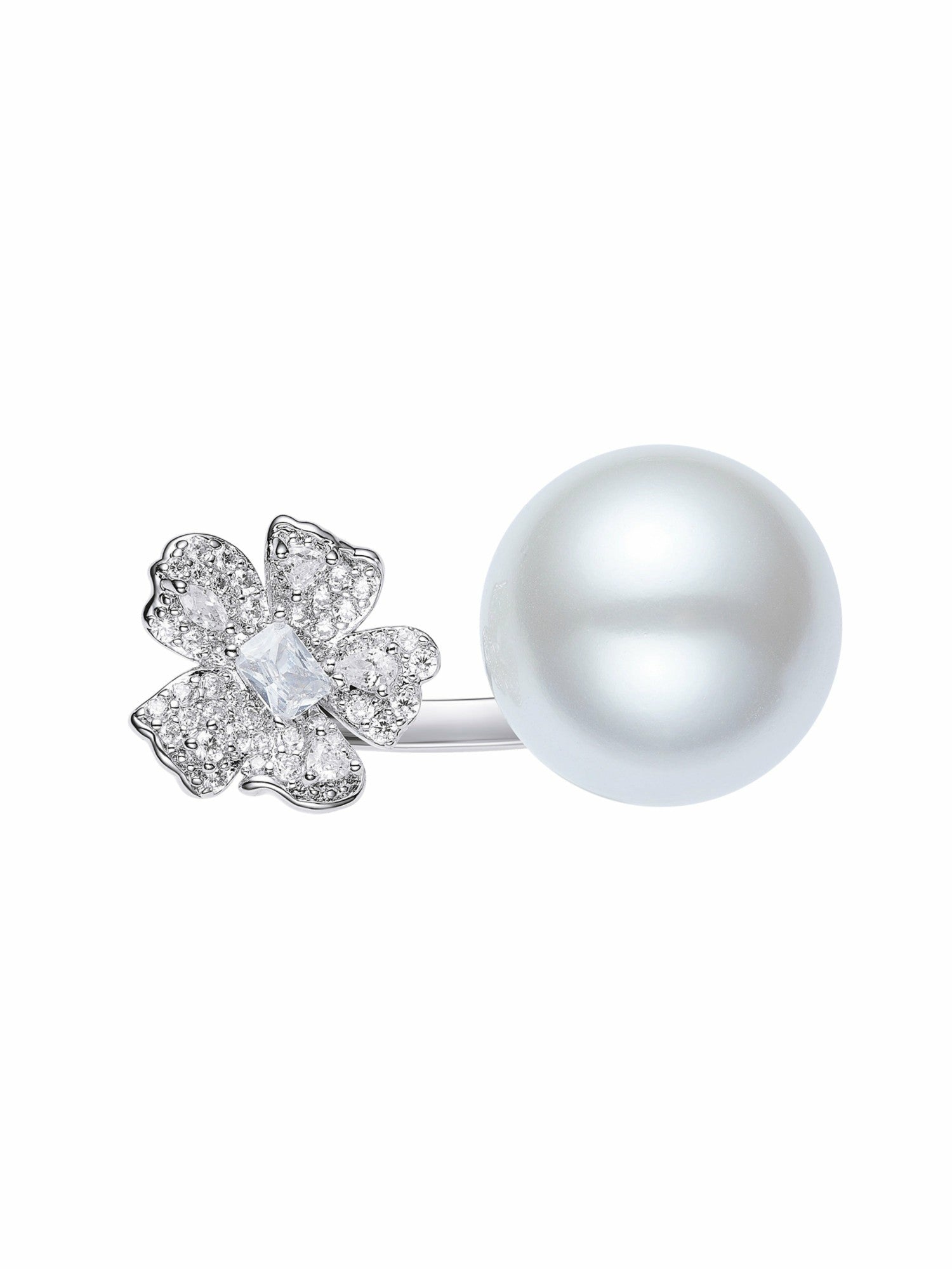 Celina Pearl Flower White Ring | Nana Jacqueline