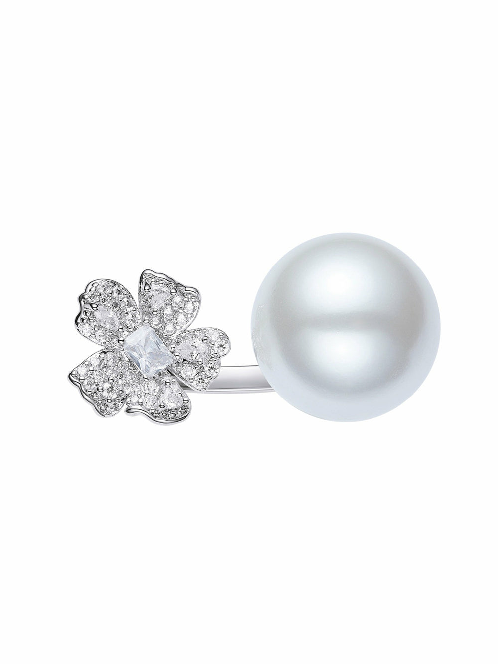 Celina Pearl Flower White Ring | Nana Jacqueline