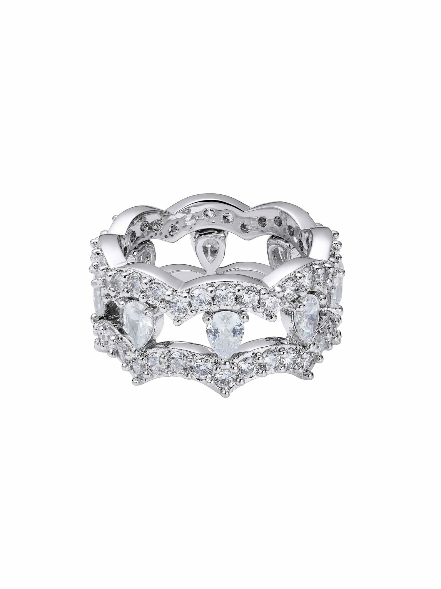 Yvette Stackable Pear-Cut Crystal Ring Set | Nana Jacqueline