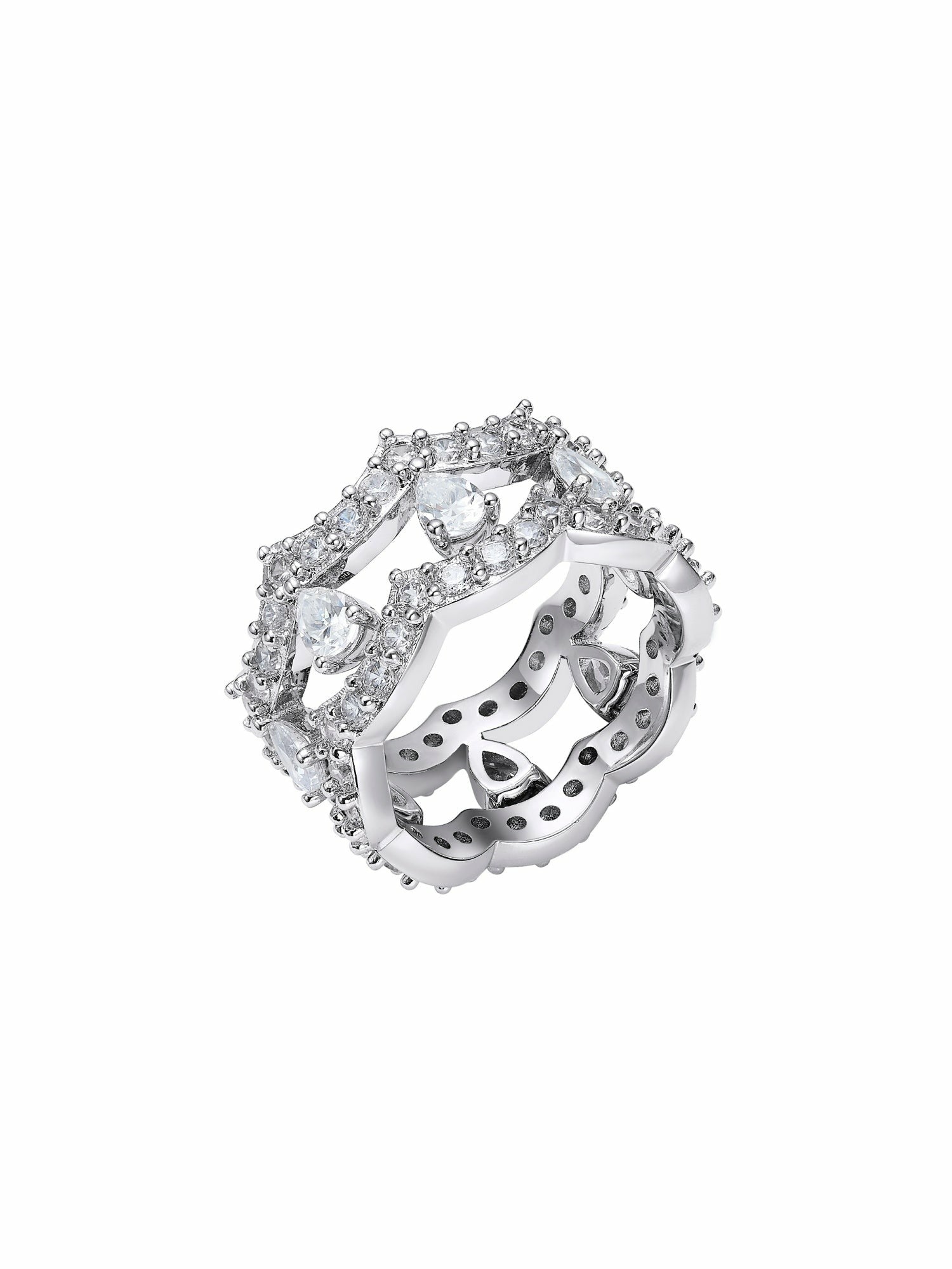 Yvette Stackable Pear-Cut Crystal Ring Set | Nana Jacqueline
