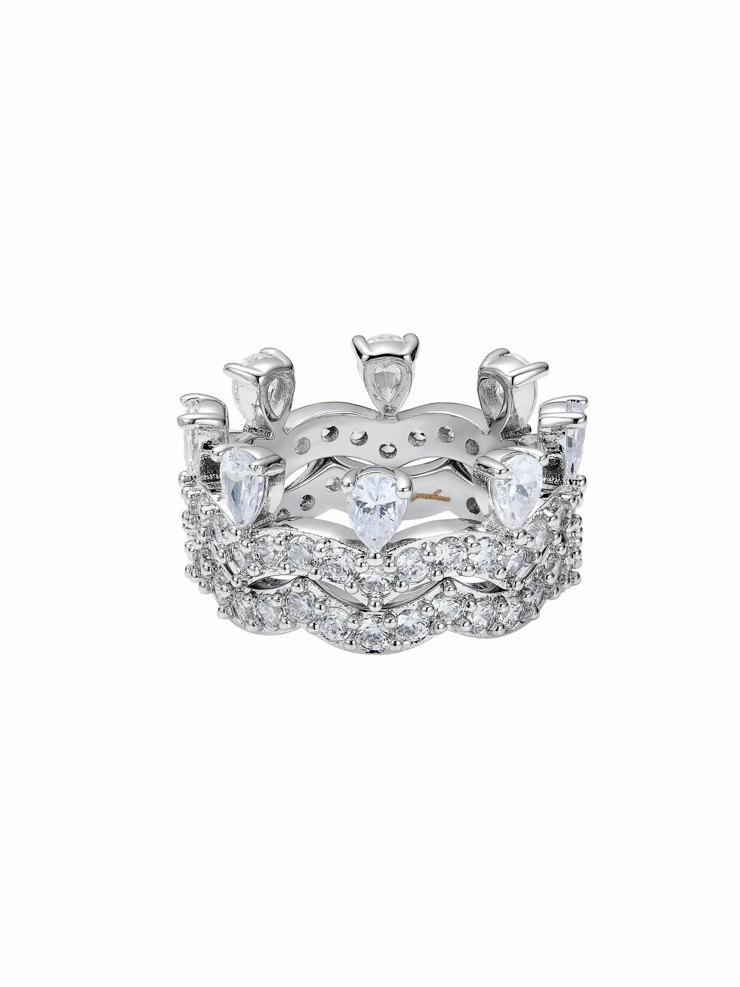 Yvette Stackable Pear-Cut Crystal Ring Set | Nana Jacqueline