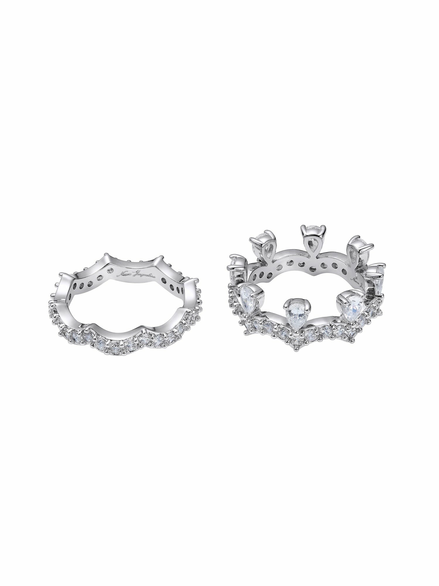 Yvette Stackable Pear-Cut Crystal Ring Set | Nana Jacqueline