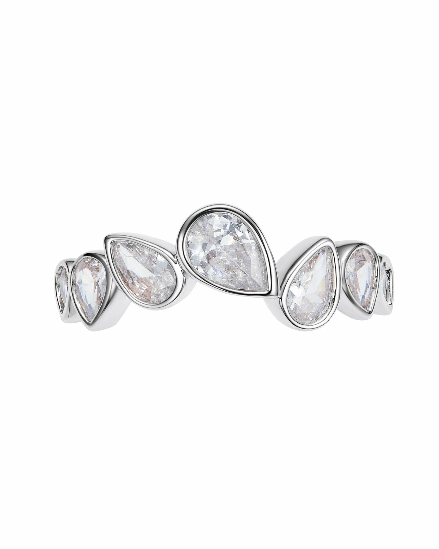 Mirabelle Teardrop Ring: Silver Ring for Cocktail Party | Nana Jacqueline