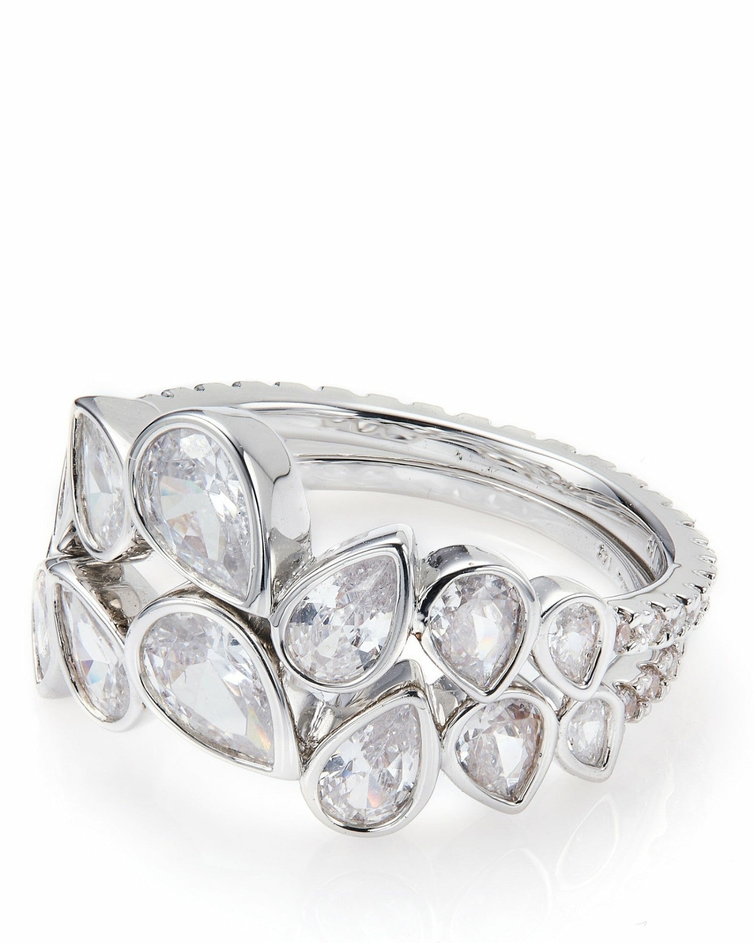 Mirabelle Teardrop Ring: Silver Ring for Cocktail Party | Nana Jacqueline