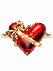 Eléa Bow-Ribbon Heart Red Ring: Red Ring for Date Night | Nana Jacqueline