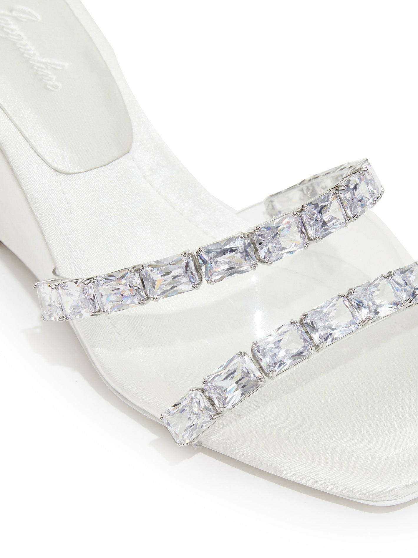 Cassandra Diamond Heels: White Heels for Bridal Shower | Nana Jacqueline