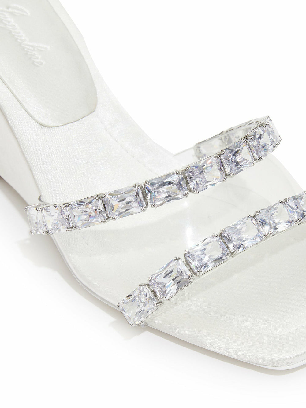 Cassandra Diamond Heels: White Heels for Bridal Shower | Nana Jacqueline