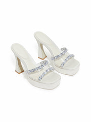Mirabel Diamond Heels: White Heels for Wedding After-Party | Nana Jacqueline