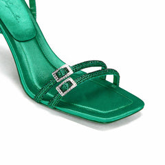 Miah Sandals: Green Sandals for Party | Nana Jacqueline