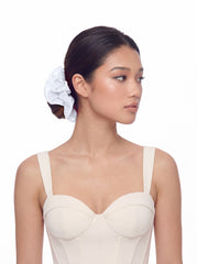 Nolita Ruffle White Hair Tie | Nana Jacqueline