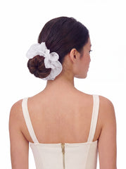 Nolita Ruffle White Hair Tie | Nana Jacqueline