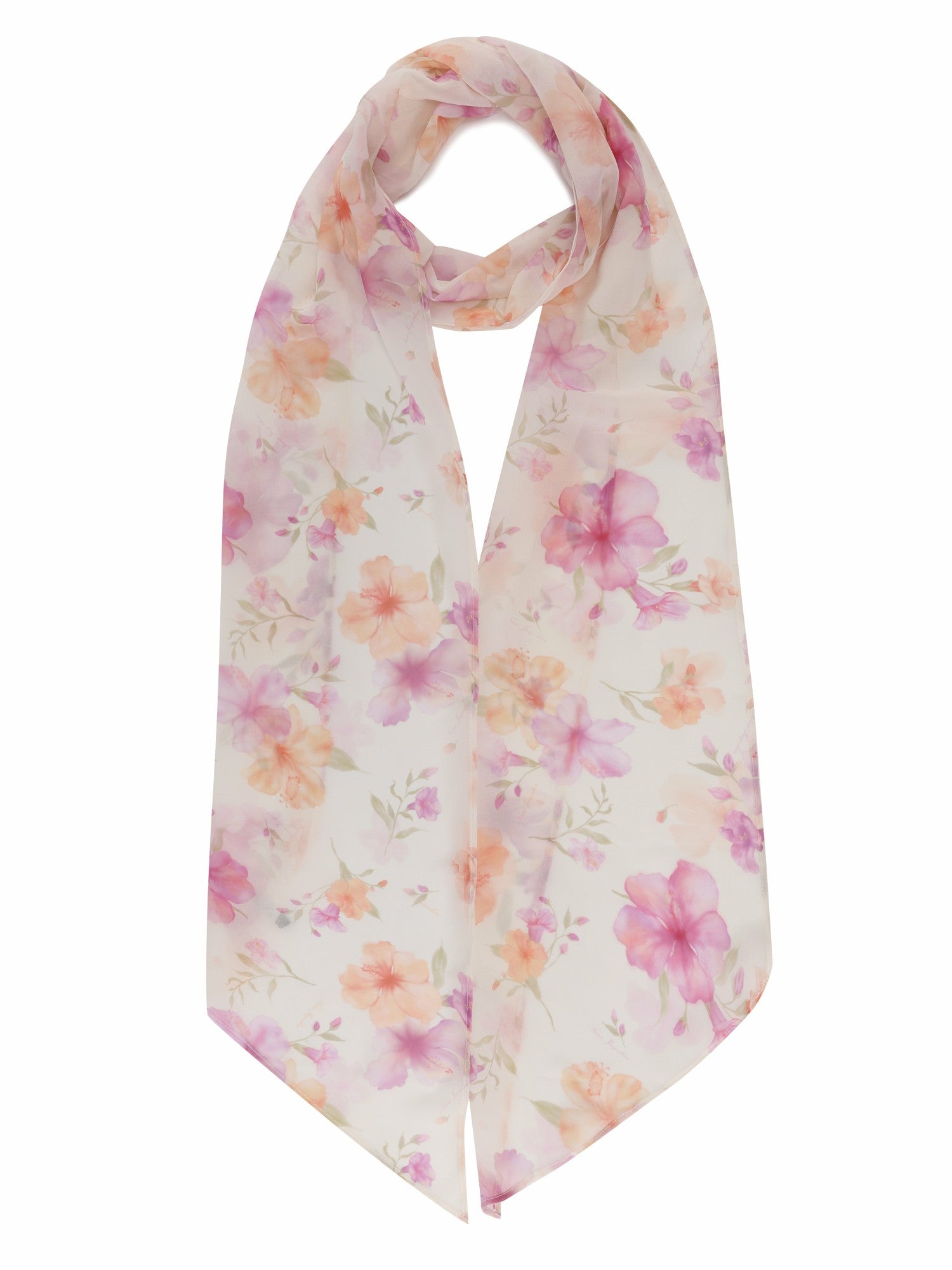 Roselle Floral Print Cream Scarf | Nana Jacqueline