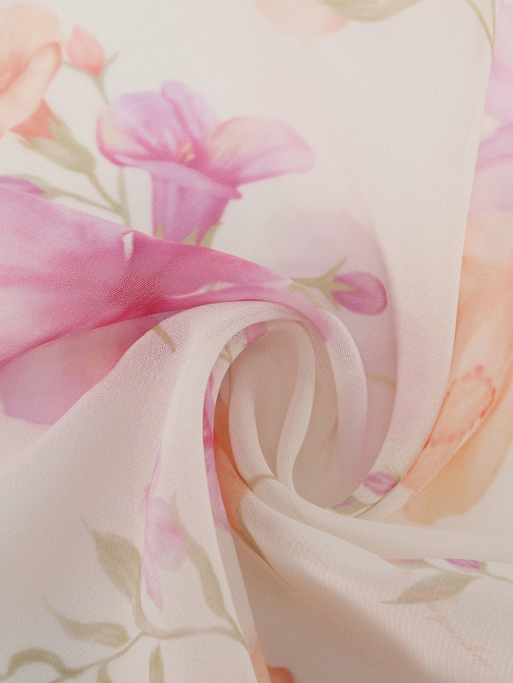 Roselle Floral Print Cream Scarf | Nana Jacqueline