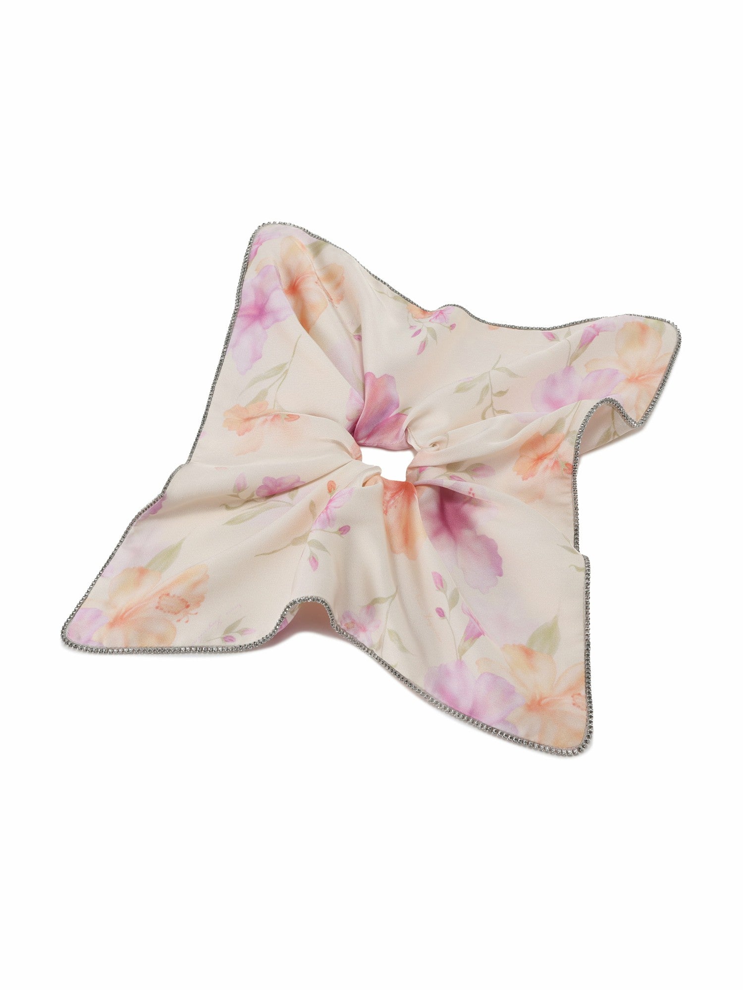 Bloomie Floral Print Cream Hair Tie | Nana Jacqueline