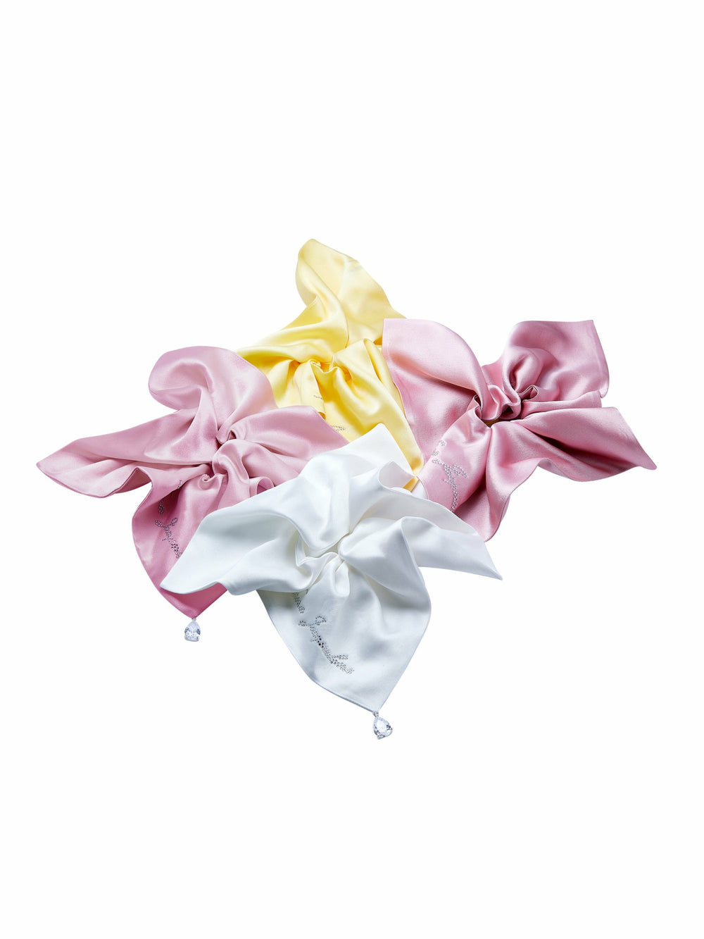 Charlotte Satin Bow White Hair Tie | Nana Jacqueline