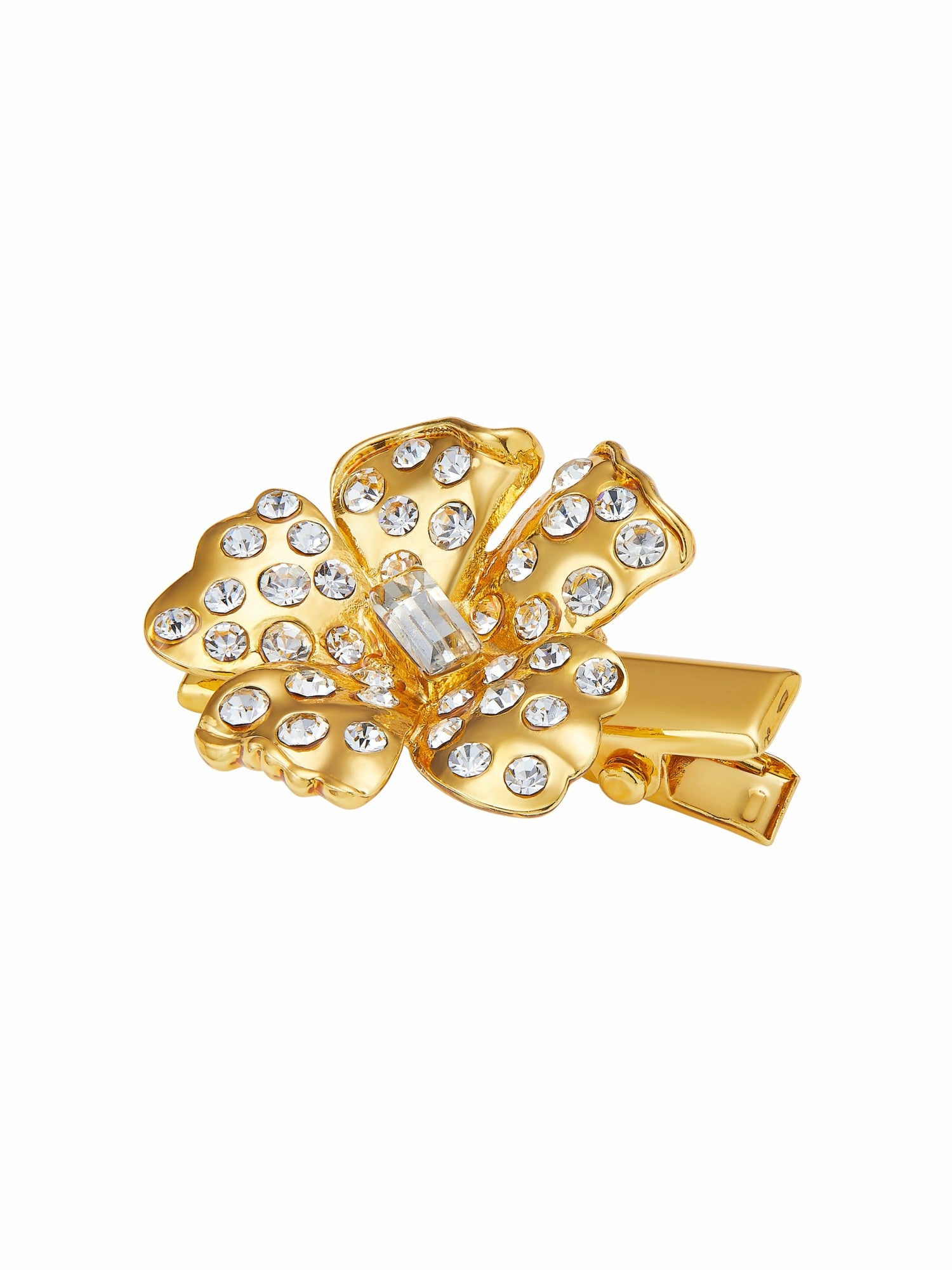 Florabelle Crystal Flower Gold Hair Clip | Nana Jacqueline