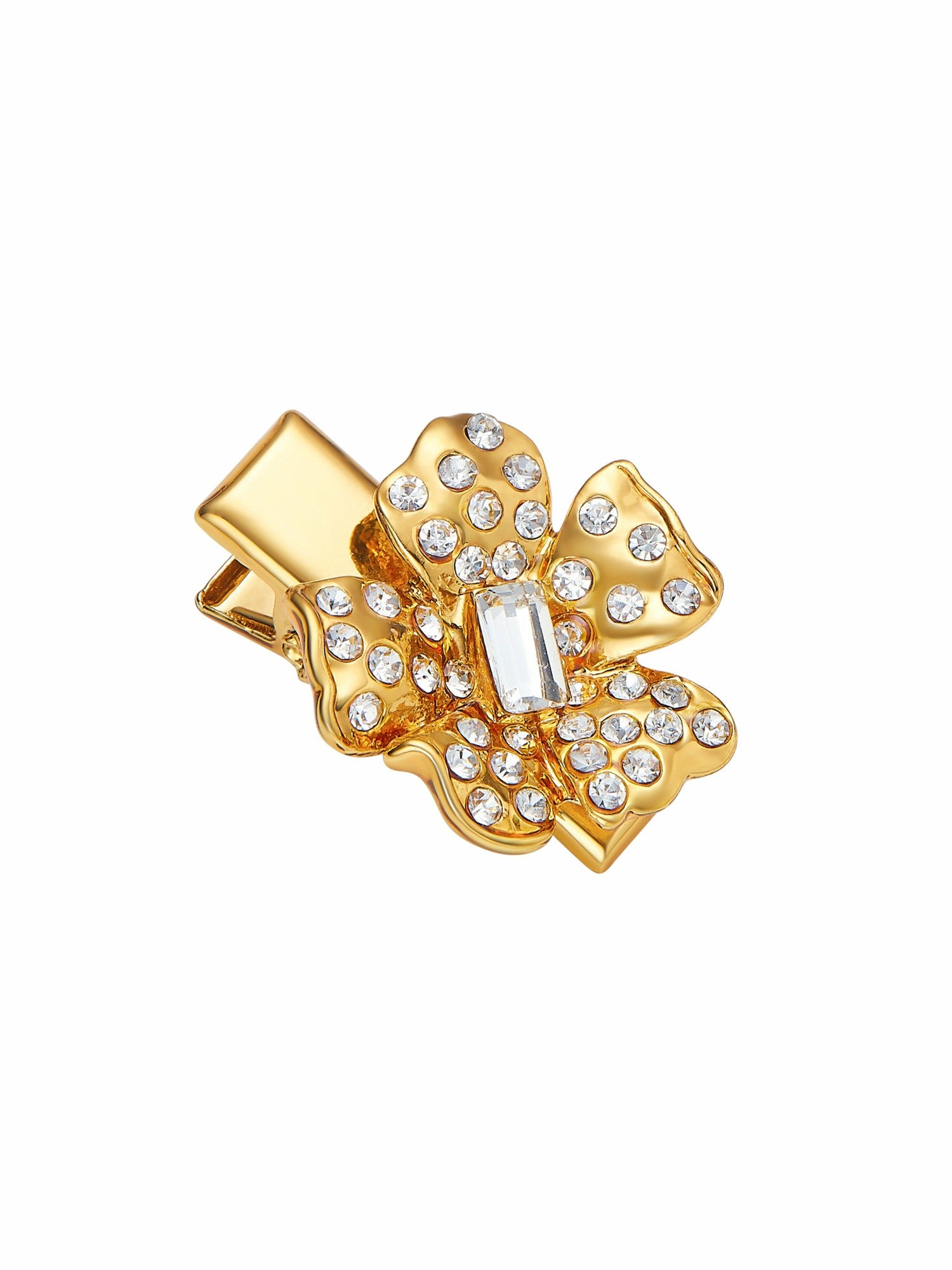 Florabelle Crystal Flower Gold Hair Clip | Nana Jacqueline