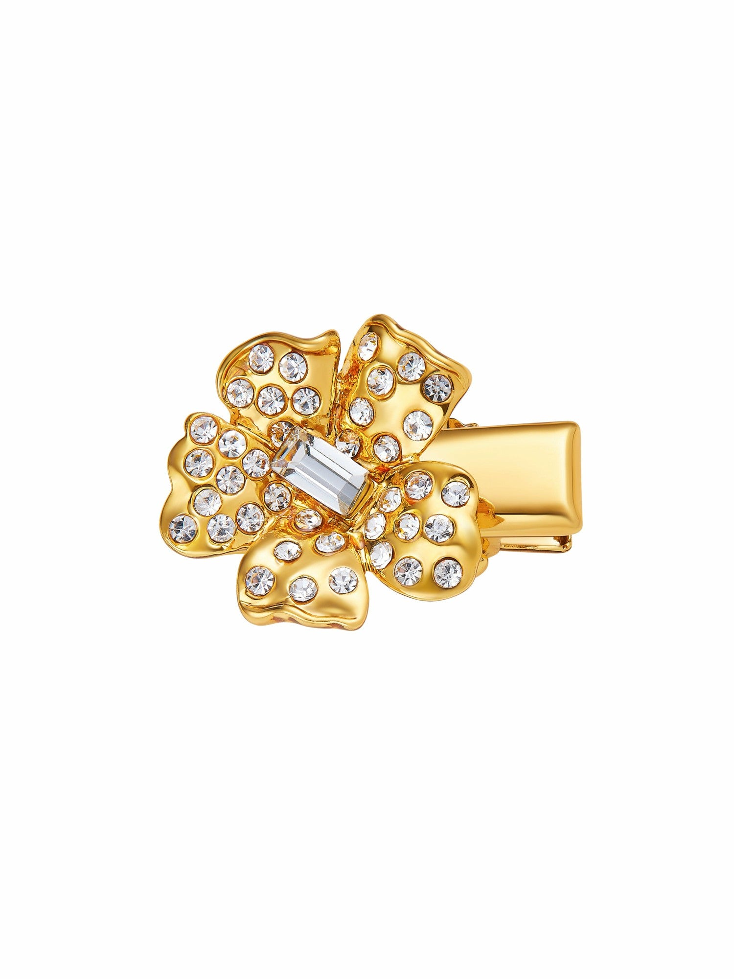 Florabelle Crystal Flower Gold Hair Clip | Nana Jacqueline
